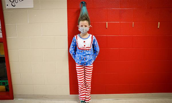 Student dressed as book character
